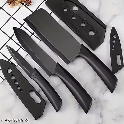 Professional 3-Piece Stainless Steel Kitchen Knife Set with Protective Covers