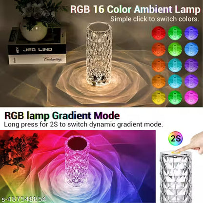 Crystal Lamp,16 Color Changing Rose Crystal Diamond LED Table Lamp
