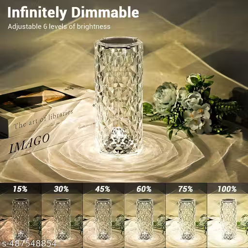 Crystal Lamp,16 Color Changing Rose Crystal Diamond LED Table Lamp