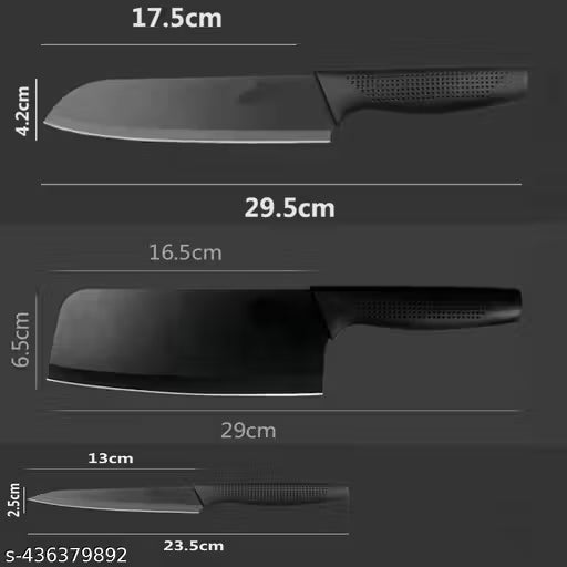 Professional 3-Piece Stainless Steel Kitchen Knife Set with Protective Covers